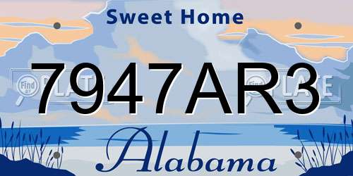 7947AR3 Alabama License Plate
