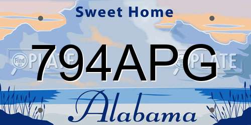 794APG Alabama License Plate