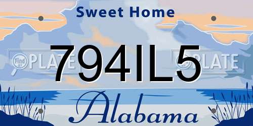 794IL5 Alabama License Plate
