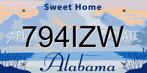 794IZW Alabama License Plate