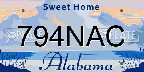 794NAC Alabama License Plate