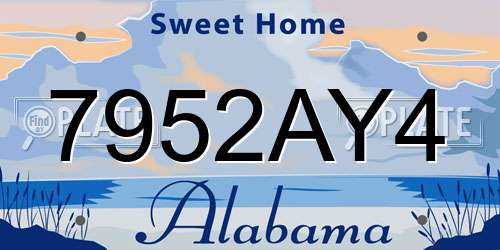 7952AY4 Alabama License Plate