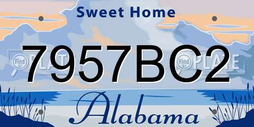 7957BC2 Alabama License Plate
