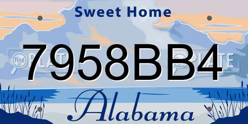 7958BB4 Alabama License Plate
