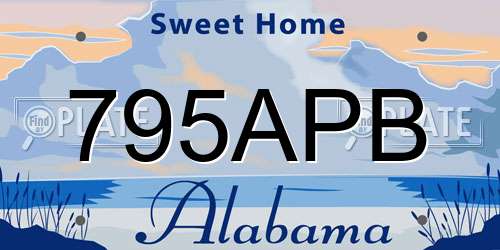 795APB Alabama License Plate