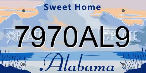 7970AL9 Alabama License Plate