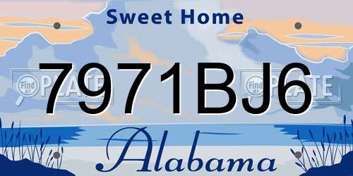 7971BJ6 Alabama License Plate