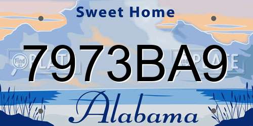7973BA9 Alabama License Plate