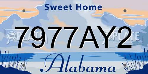 7977AY2 Alabama License Plate
