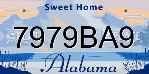 7979BA9 Alabama License Plate