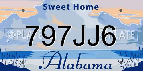 797JJ6 Alabama License Plate