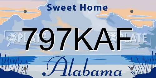 797KAF Alabama License Plate