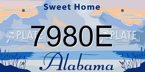 7980E Alabama License Plate