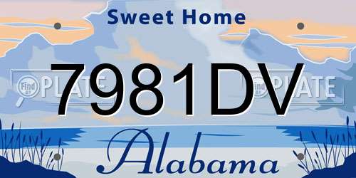 7981DV Alabama License Plate