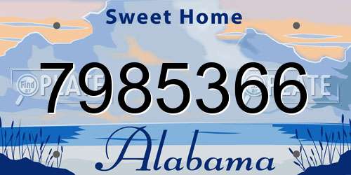 7985366 Alabama License Plate
