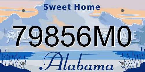 79856M0 Alabama License Plate
