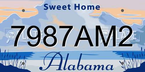 7987AM2 Alabama License Plate