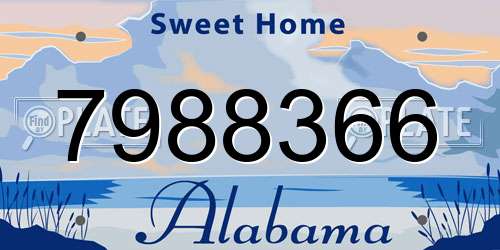 7988366 Alabama License Plate