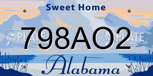 798AO2 Alabama License Plate