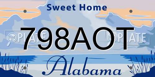 798AOT Alabama License Plate