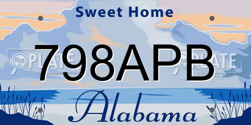 798APB Alabama License Plate