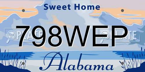 798WEP Alabama License Plate