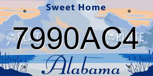 7990AC4 Alabama License Plate