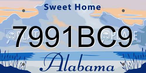 7991BC9 Alabama License Plate