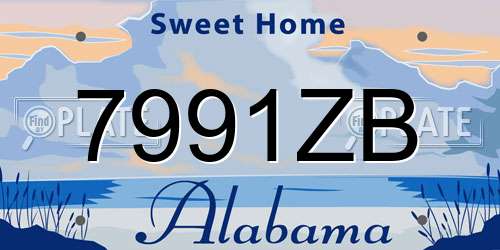 7991ZB Alabama License Plate