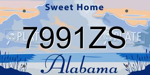 7991ZS Alabama License Plate