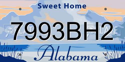 7993BH2 Alabama License Plate