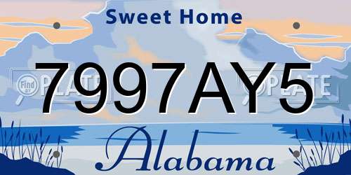 7997AY5 Alabama License Plate
