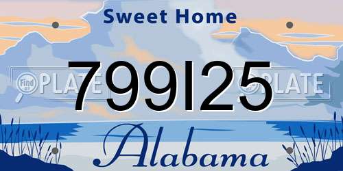 799I25 Alabama License Plate