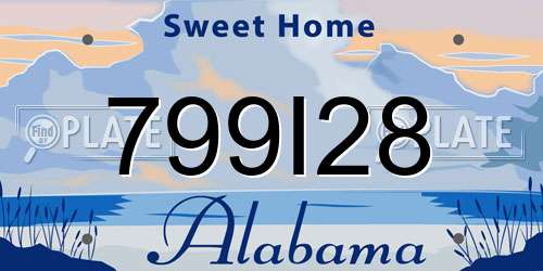 799I28 Alabama License Plate