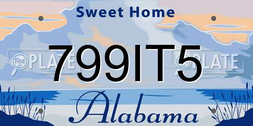 799IT5 Alabama License Plate