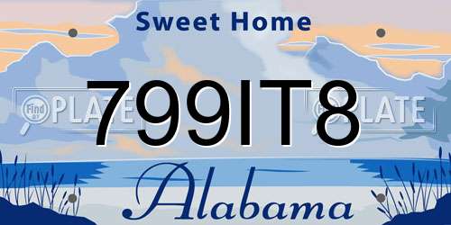 799IT8 Alabama License Plate