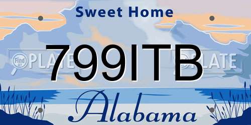 799ITB Alabama License Plate