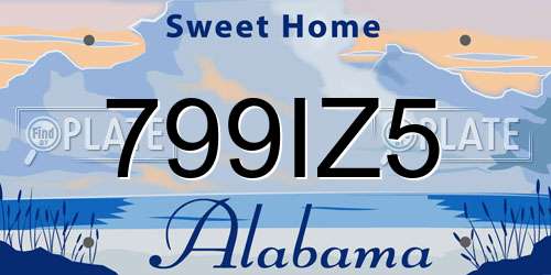 799IZ5 Alabama License Plate