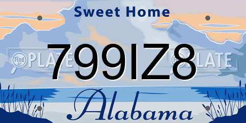 799IZ8 Alabama License Plate