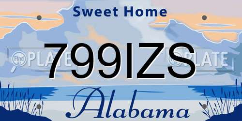 799IZS Alabama License Plate