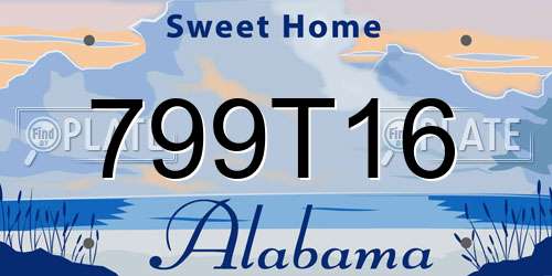 799T16 Alabama License Plate