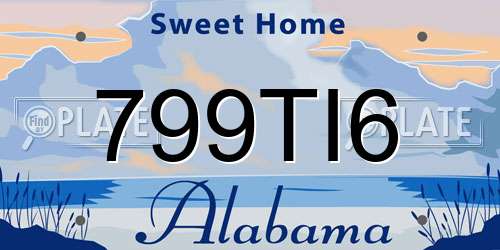 799TI6 Alabama License Plate