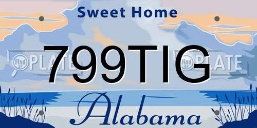 799TIG Alabama License Plate