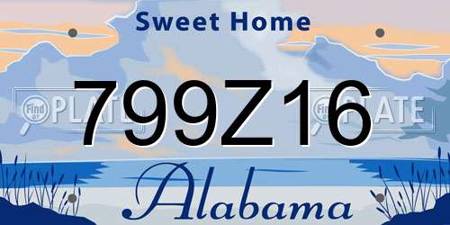 799Z16 Alabama License Plate
