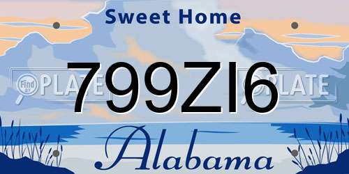 799ZI6 Alabama License Plate