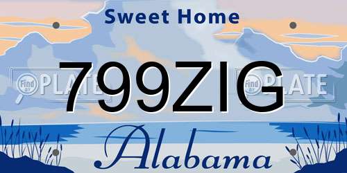 799ZIG Alabama License Plate