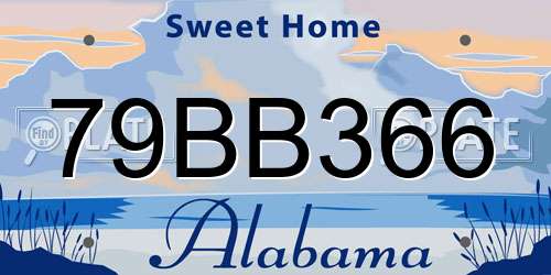 79BB366 Alabama License Plate
