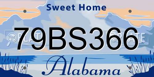 79BS366 Alabama License Plate