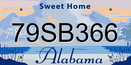 79SB366 Alabama License Plate