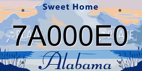 7A000E0 Alabama License Plate